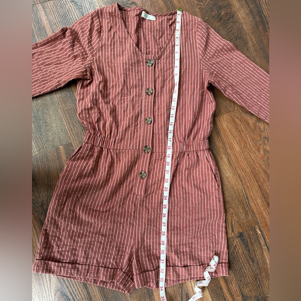 Roolee Rust Striped Jumpsuit - Picture 4 of 7